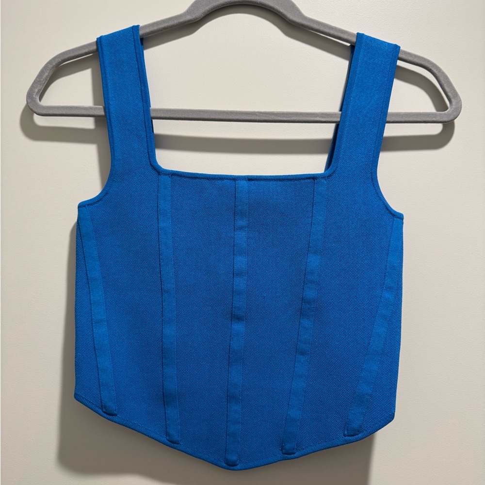 Zara Blue Knit Crop Top